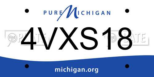 4VXS18 Michigan License Plate