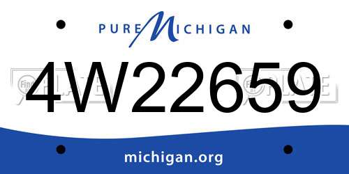 4W22659 Michigan License Plate