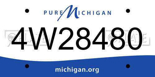 4W28480 Michigan License Plate