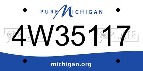 4W35117 Michigan License Plate