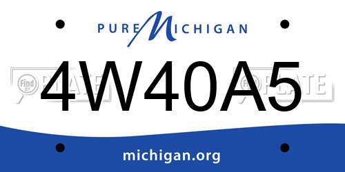 4W40A5 Michigan License Plate