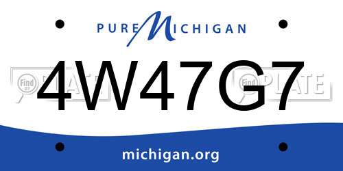 4W47G7 Michigan License Plate