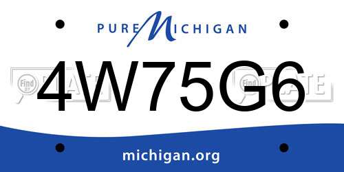 4W75G6 Michigan License Plate