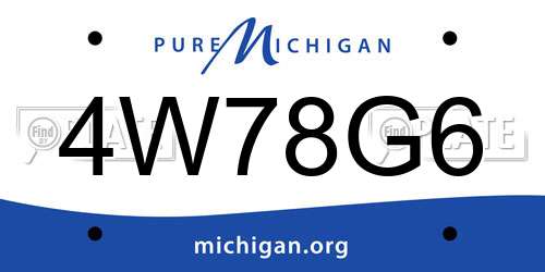 4W78G6 Michigan License Plate