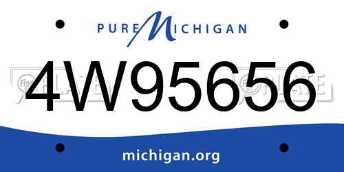 4W95656 Michigan License Plate