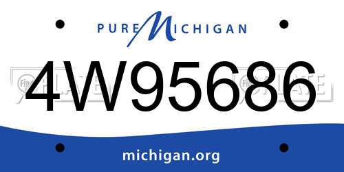 4W95686 Michigan License Plate