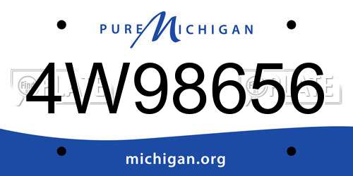 4W98656 Michigan License Plate