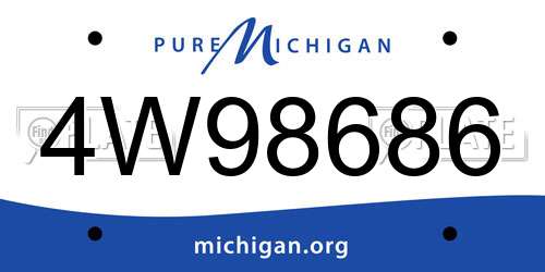 4W98686 Michigan License Plate