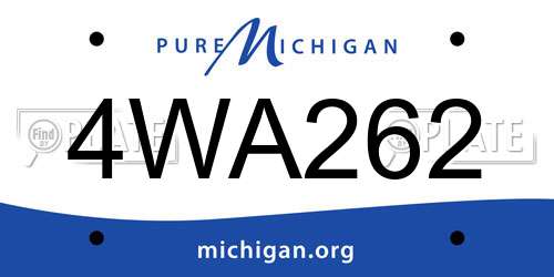 4WA262 Michigan License Plate