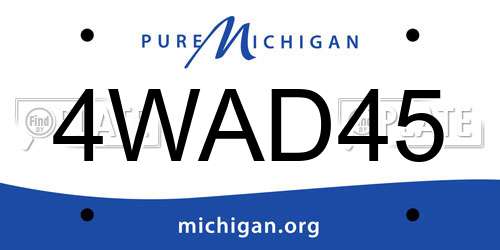 4WAD45 Michigan License Plate