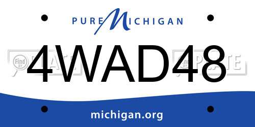 4WAD48 Michigan License Plate