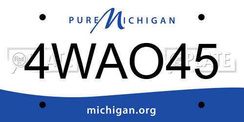 4WAO45 Michigan License Plate