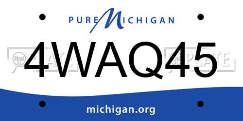 4WAQ45 Michigan License Plate