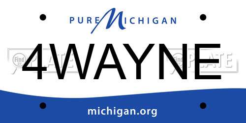 4WAYNE Michigan License Plate