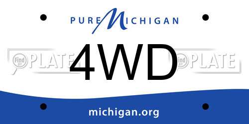 4WD Michigan License Plate
