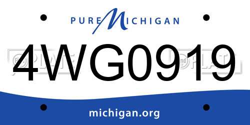4WG0919 Michigan License Plate