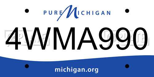 4WMA990 Michigan License Plate