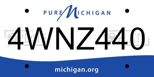 4WNZ440 Michigan License Plate