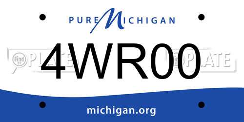 4WR00 Michigan License Plate