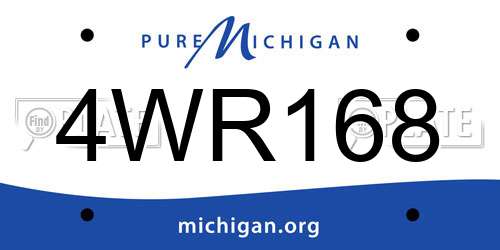 4WR168 Michigan License Plate
