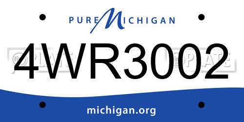 4WR3002 Michigan License Plate
