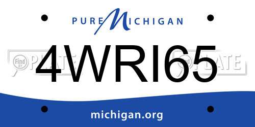 4WRI65 Michigan License Plate