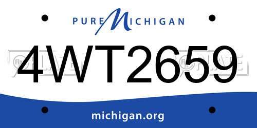 4WT2659 Michigan License Plate