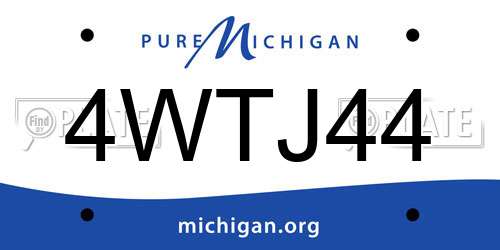 4WTJ44 Michigan License Plate