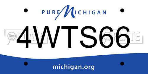 4WTS66 Michigan License Plate