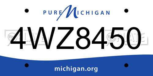 4WZ8450 Michigan License Plate