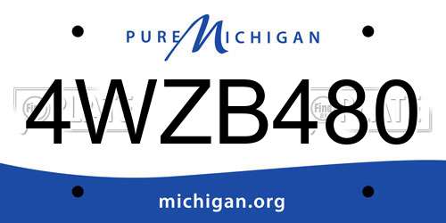 4WZB480 Michigan License Plate