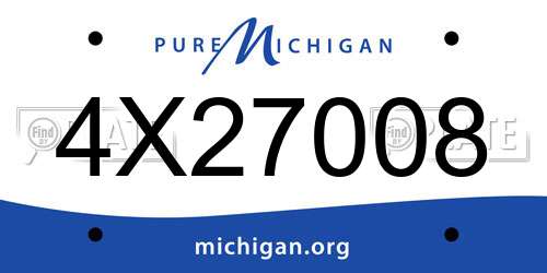 4X27008 Michigan License Plate