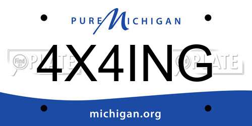 4X4ING Michigan License Plate
