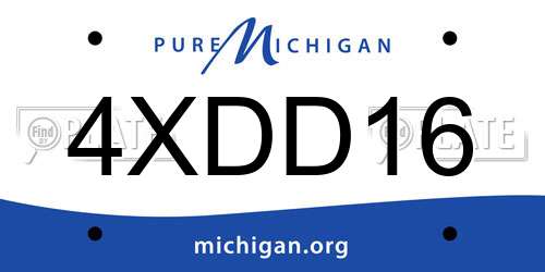 4XDD16 Michigan License Plate