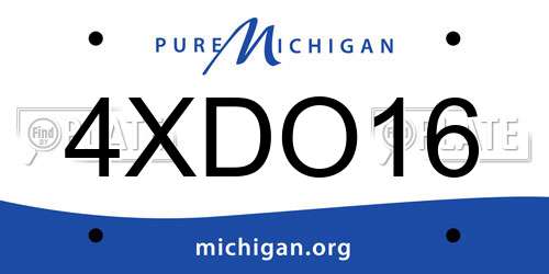 4XDO16 Michigan License Plate