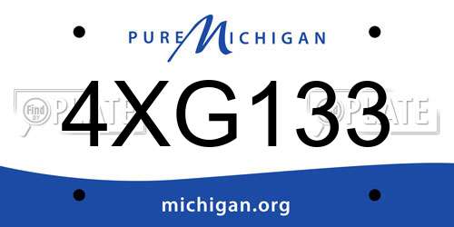 4XG133 Michigan License Plate