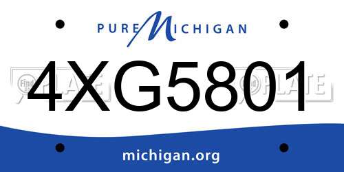 4XG5801 Michigan License Plate