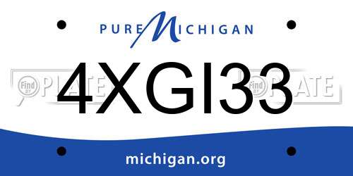 4XGI33 Michigan License Plate