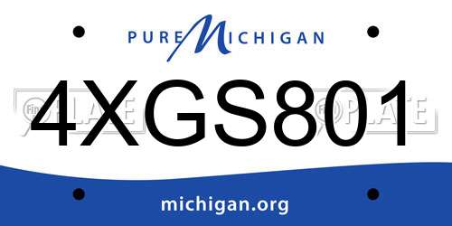 4XGS801 Michigan License Plate