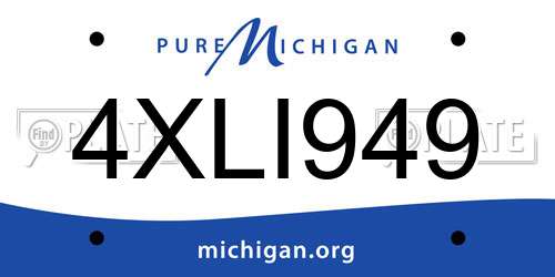 4XLI949 Michigan License Plate