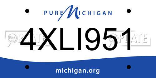 4XLI951 Michigan License Plate