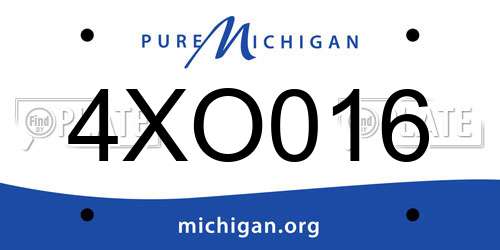 4XO016 Michigan License Plate