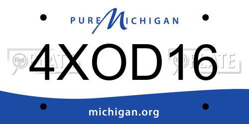 4XOD16 Michigan License Plate