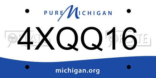 4XQQ16 Michigan License Plate