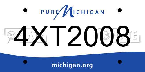 4XT2008 Michigan License Plate
