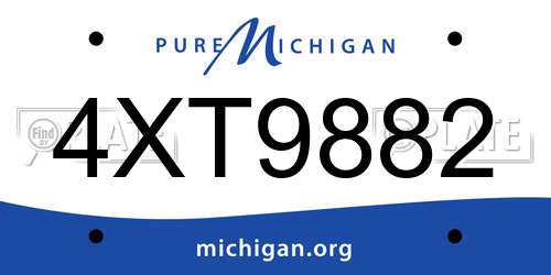 4XT9882 Michigan License Plate