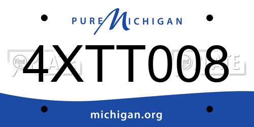4XTT008 Michigan License Plate