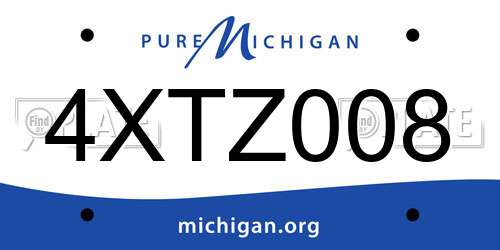 4XTZ008 Michigan License Plate
