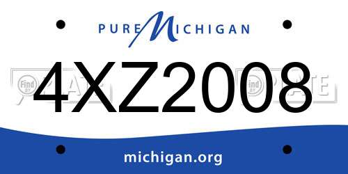 4XZ2008 Michigan License Plate