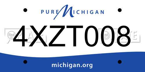4XZT008 Michigan License Plate